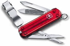 Нож перочинный Victorinox Nail Clip 580 0.6463.T 65мм 8 функций полупрозрачный красный