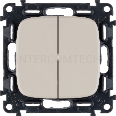 Механизм выключателя 2-кл. СП Valena Allure 10А IP20 250В с лицевой панелью; безвинтовые зажимы сл. кость Leg 752805