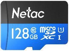 Флеш карта MicroSDXC 128GB  Netac Class 10 UHS-I U1 P500 Standart + адаптер  [NT02P500STN-128G-R]