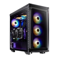 Компьютерный корпус XPG BATTLECRUISER-BLACKCOLOR BOXWORLDWIDE (ATX, 4 RGB вентилятора 120мм, стеклянная боковая панель, черный)