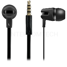 Наушники CANYON Stereo earphone with microphone, 1.2m flat cable, Black, 22*12*12mm, 0.013kg