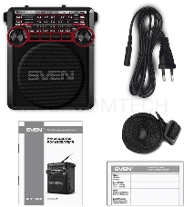 Радиоприемник АС SVEN SRP-355, красный (3 Вт, FM/AM/SW, USB, SD/microSD, фонарь, встроенный аккумулятор) АС SVEN SRP-355, красный (3 Вт, FM/AM/SW, USB, SD/microSD, фонарь, встроенный аккумулятор)