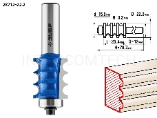 Фреза ЗУБР 28712-22.2  кромочная фигурная №1 d= 22.2мм дл.-25.4мм хв.-12мм d-15.9мм