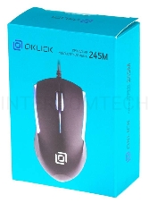 Мышь Oklick 245M черный оптическая (1000dpi) USB (3but)