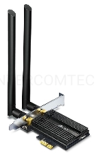 Адаптер 11AX 3000Mbps dual-band PCI-E adapter, 2402Mbps at 5G and 574Mbps at 2.4G, support Bluetooth 5.0, WPA2 encryption, two external Antennas.