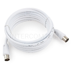 Кабель телевизионный Cablexpert CCV-515-W-3M, Coaxial M/F, белый, 3м