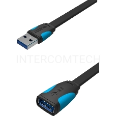 Кабель-удлинитель Vention USB 3.0 AM/AF - 1,5м плоский VAS-A13-B150
