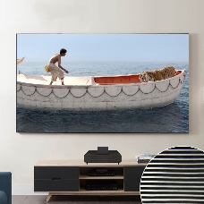 Экран Cinema S'OK SCPSFR-200x113UST-PET для ультракороткофокусных проекторов 90'' 16:9 настенный, постоянного натяжения, полотно PET Crystal ALR UST, рама черная 1см