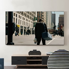 Экран Cinema S'OK SCPSFR-221x125UST-PET для ультракороткофокусных проекторов 100'' 16:9 настенный, постоянного натяжения, полотно  PET Crystal ALR UST, рама черная 1см