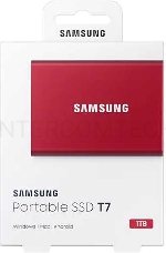 Накопитель SSD Samsung USB-C 1Tb MU-PC1T0R/WW T7 1.8 красный