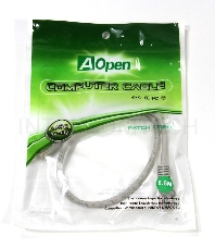 Патчкорд 0,5м Aopen UTP кат.5е RJ45, литой, серый, ANP511_0.5M
