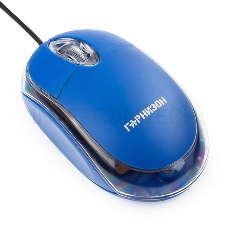 Мышь Гарнизон GM-100B, USB, чип- Х, синий, 1000 DPI, 2кн.+колесо-кнопка