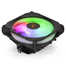 Кулер ExeGate EX286157RUS Dark Magic EE126R-PWM.RGB (Al black coating, LGA775/1150/1151/1155/1156/1200/AM2/AM2+/AM3/AM3+/AM4/FM1/FM2/754/939/940, TDP 95W, Fan 120mm, PWM, 900-2000RPM, Hydro bearing, 4pin, 11-24db, 410г, черный, RGB подсветка, с термопасто