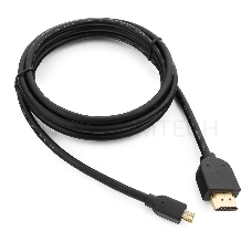 Кабель HDMI-microHDMI Gembird/Cablexpert CC-HDMID-6, v1.3, 19M/19M, 1.8м, черный, позол.разъемы, экран, пакет