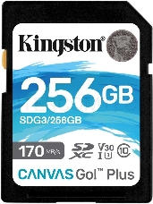 Карта памяти Kingston 256GB SDXC Canvas Go Plus 170R C10 UHS-I U3 V30 EAN: 740617301519