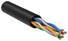 Кабель связи ITK витая пара U/UTP, кат.5E 4х2х24AWG solid, LDPE, 305м, черный