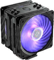 Кулер Cooler Master Hyper 212 RGB Black Edition with 1700 (150W, 4-pin, 158.8mm, tower, Al/Cu, RGB, fans: 1x120mm/59CFM/30dBA/2000rpm, 2066/2011-v3/2011/1700/1366/1200/115x/AM4/AM3+/AM3/AM2+/AM2/FM2+/FM2/FM1)