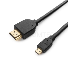 Кабель HDMI-microHDMI Gembird/Cablexpert CC-HDMID-6, v1.3, 19M/19M, 1.8м, черный, позол.разъемы, экран, пакет