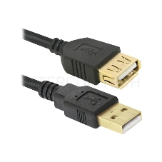 Кабель Defender PRO USB 2.0 кабель удлинительный 1.8м AM/AF , зол.конт, 2фер.фил. (87429)