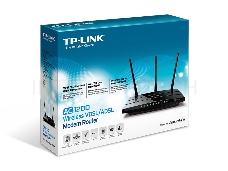 Беспроводный двухдиапазонный  TP-Link маршрутизатор с VDSL/ADSL модемом SOHO Archer VR400, 867 Мбит/с + 300 Мбит/с, VDSL2/ADSL2+, Annex A, 4 порта 100 Мбит/с, 1 порт WAN 1000 Мбит/с, 1 порт USB 2.0