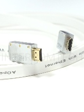 Кабель HDMI 19M/M ver 2.0, 1M, AOpen <ACG568F-S-1M> серебряно-белый Flat