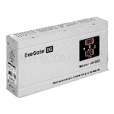 Стабилизатор напряжения ExeGate Master AV-500 (500ВА, 140-260В, цифр. индикация вход/вых. напряжения, 220В±8%, КПД 98%, 5 уровней защиты, задержка, метал.корпус, евророзетка, RTL)