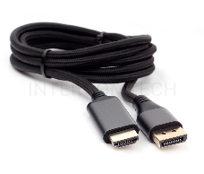 Кабель DisplayPort->HDMI Cablexpert CC-DP-HDMI-4K-6 , 4K, 1.8м, 20M/19M, черный, экран, пакет