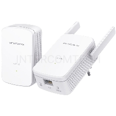 Комплект гигабитных Wi-Fi адаптеров Mercusys Powerline AV1000 Powerline kit with 300Mbps Wi-Fi, plug and play, up to 300 meters over an existing electrical circuit, the kit includes a MP510 and a MP500.