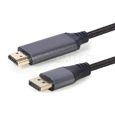 Кабель DisplayPort->HDMI Cablexpert CC-DP-HDMI-4K-6 , 4K, 1.8м, 20M/19M, черный, экран, пакет