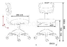 Кресло детское Бюрократ CH-299-F/PK/FLIPFLOP_P спинка сетка розовый сланцы колеса розовый