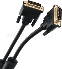 Кабель VCOM DVI<-->DVI Dual Link (25M-25M), 3m, 2 фильтра, позолоченные контакты