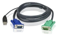 Шнур, мон+клав+мышь USB ATEN, SPHD15=>HD DB15+USB A-Тип, Male-2xMale,  8+4 проводов, опрессованный,   1.8 метр., черный, (2L-5202U)