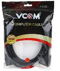 Кабель VCOM DVI<-->DVI Dual Link (25M-25M), 3m, 2 фильтра, позолоченные контакты