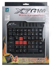 Клавиатура A4 X7-G100 черный USB Multimedia Gamer