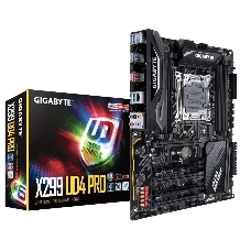 Материнская плата Gigabyte X299 UD4 Pro, Socket 2066, Intel®X299, 8xDDR4-2400, 5xPCI-Ex16, 8xSATA3,(RAID 0/1/5/10), 2xM.2, 8 Ch Audio, GLan, (0+4)xUSB2.0, (8+4)xUSB3.1, 1xPS/2, ATX, RTL