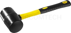 Чёрная резиновая киянка STAYER 2054-75 680г с фиберглассовой рукояткой