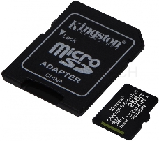 Флеш карта microSDHC 256GB microSDXC Class10 Kingston <SDCS2/256GB> UHS-I Canvas Select up to 100MB/s с адапт.