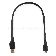 Кабель USB 2.0 Pro Gembird/Cablexpert AM/microBM 5P, 0.3м, экран, черный, пакет  CCP-mUSB2-AMBM-0.3M 