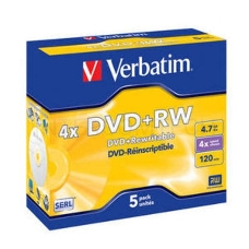 Диск DVD+RW Verbatim 4.7Gb 4x Jewel case (5шт) (43229)