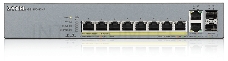 Коммутатор Zyxel GS1350-12HP, 10xGE (8xPoE+), 2xSFP, бюджет PoE 130 Вт, дальность передачи питания до 250 м, автоперезагрузка PoE-портов, повышенная защита от перенапряжений и электростатических разрядов