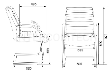 Кресло Бюрократ T-8010N-LOW-V/IVORY на полозьях слоновая кость OR-10 искусственная кожа