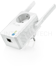Сетевой адаптер TP-Link SOHO  TL-WA860RE 300Mbps Wireless N Wall Plugged Range Extender with AC Passthrough, QCA(Atheros), 2T2R, 2.4GHz, 802.11b/g/n, 1 10/100Mbps LAN port, Range Extender button, Range Extender mode, suppo поставляется без кабеля RJ-45