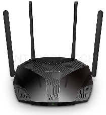 Роутер Mercusys MR70X AX1800 Dual-Band WiFi 6 Router, 574 Mbps at 2.4 GHz + 1201 Mbps at 5 GHz,  4× Fixed External Antennas, 3× Gigabit LAN Ports, 1× Gigabit WAN Port, 1024-QAM, OFDMA, Router/Access Point Mode, MU-MIMO, WPA3, TWT, BSS Color