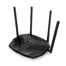 Роутер Mercusys MR70X AX1800 Dual-Band WiFi 6 Router, 574 Mbps at 2.4 GHz + 1201 Mbps at 5 GHz,  4× Fixed External Antennas, 3× Gigabit LAN Ports, 1× Gigabit WAN Port, 1024-QAM, OFDMA, Router/Access Point Mode, MU-MIMO, WPA3, TWT, BSS Color