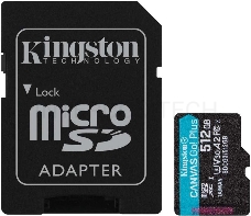 Флеш карта microSDXC 512Gb Class10 Kingston SDCG3/512GB Canvas Go! Plus + adapter