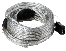 Кабель удлинитель Aopen активный ACU823-15M , USB2.0-repeater AM/AF 15м  