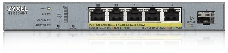 Коммутатор Zyxel GS1350-6HP, 4xGE PoE+, 1xGE PoE++ (802.3bt), 1xSFP, бюджет PoE 60 Вт, дальность передачи питания до 250 м, автоперезагрузка PoE-портов, повышенная защита от перенапряжений и электростатических р