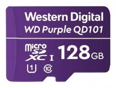 Карта памяти WD Purple SC QD101 Ultra Endurance MicroSDXC WDD128G1P0C 128ГБ Class 10 UHS 1 (U1) для видеонаблюдения