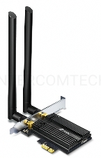 Адаптер 11AX 3000Mbps dual-band PCI-E adapter, 2402Mbps at 5G and 574Mbps at 2.4G, support Bluetooth 5.0, WPA2 encryption, two external Antennas.