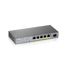 Коммутатор Zyxel GS1350-6HP, 4xGE PoE+, 1xGE PoE++ (802.3bt), 1xSFP, бюджет PoE 60 Вт, дальность передачи питания до 250 м, автоперезагрузка PoE-портов, повышенная защита от перенапряжений и электростатических р